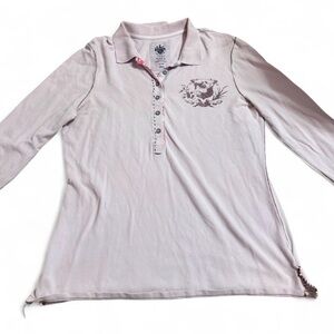 Y2K Old Navy Light Pink Long Sleeve Polo